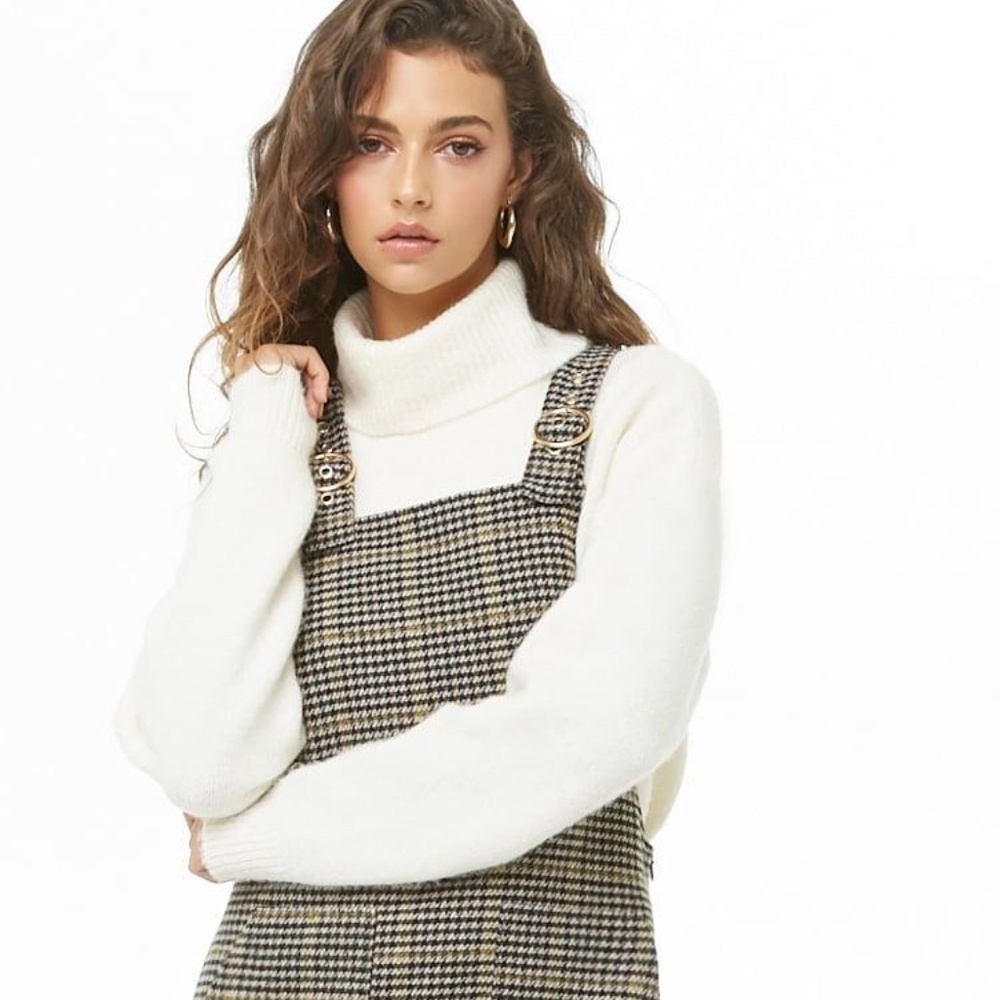 Plaid Overall Dress - Forever21